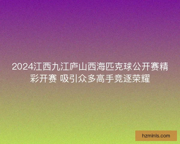2024江西九江庐山西海匹克球公开赛精彩开赛 吸引众多高手竞逐荣耀