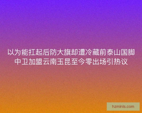 以为能扛起后防大旗却遭冷藏前泰山国脚中卫加盟云南玉昆至今零出场引热议